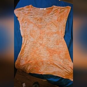 Cato Orange Short Sleeve Top